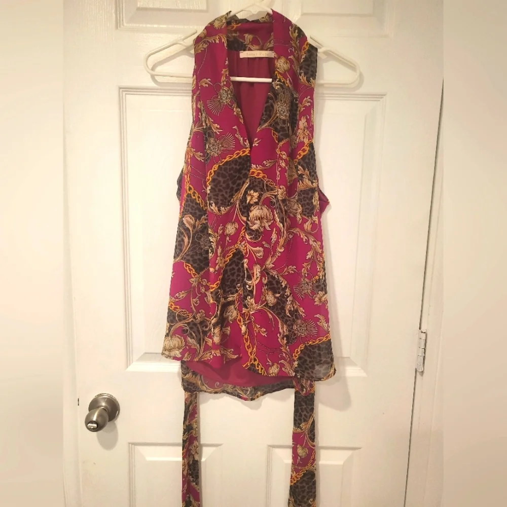 3/$12 belted blouse - Picture 1 of 2